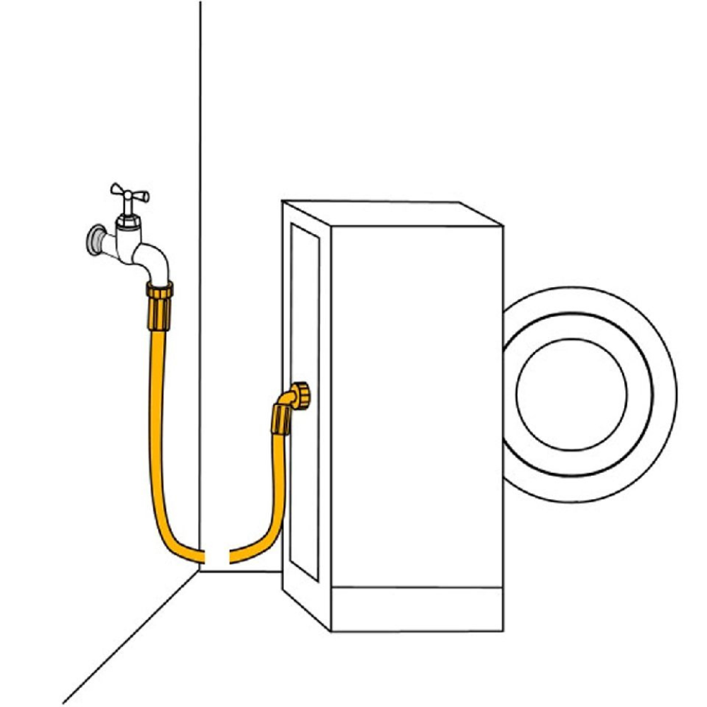 Ūdens pievades šļūtene 1/2" ar 2 x 3/4" blīvēm, 1.5 m